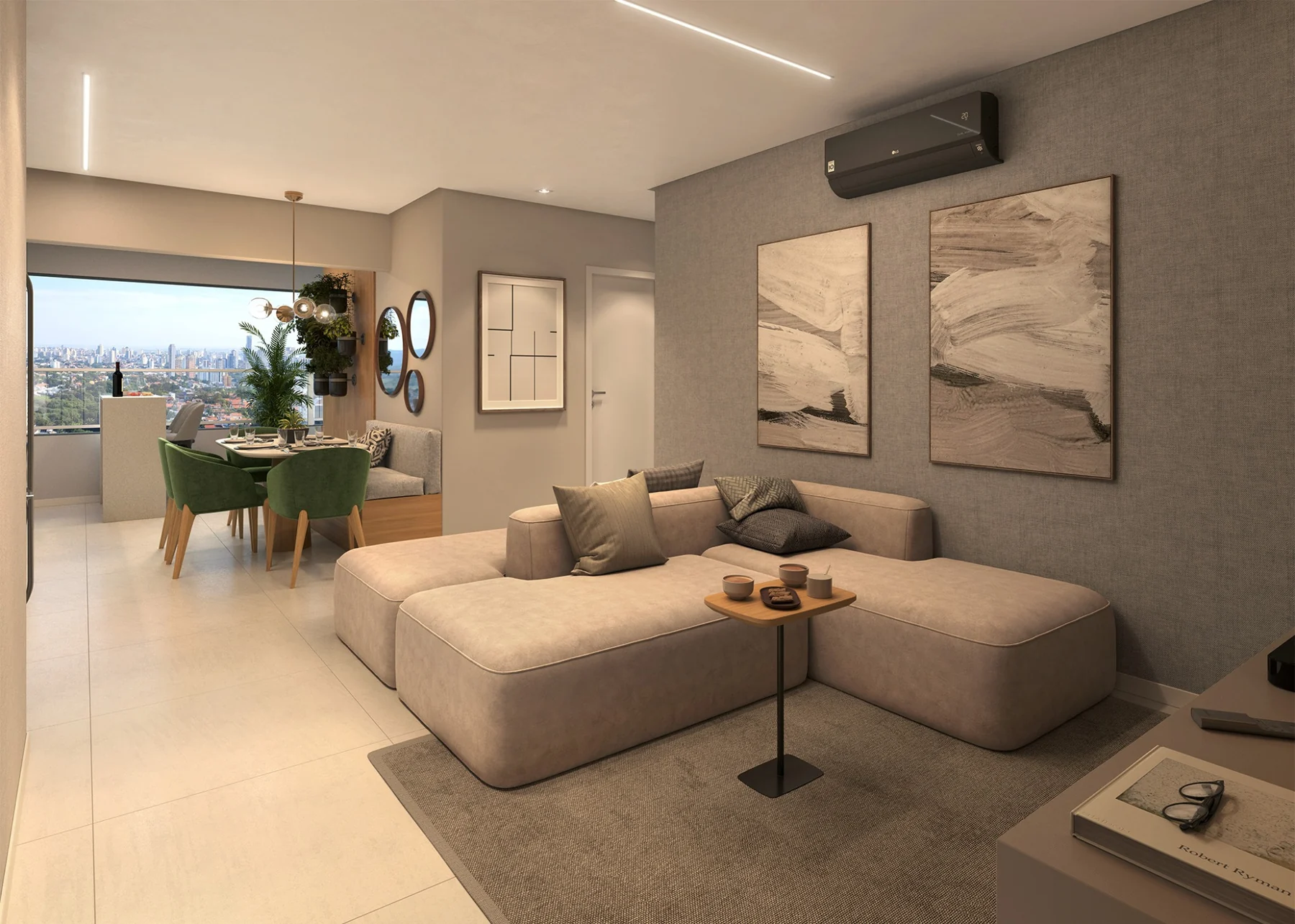 Living integrado do apartamento